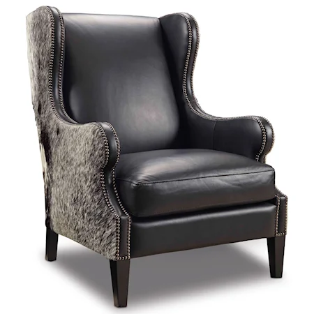 Wing Back Club Chair with Double Nailhead Trim
